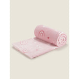 George Home pink heart rainbow fleece throw, UK version