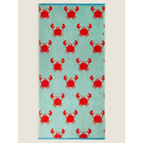 George Home Aqua Crab Beach Cotton Towel 79 x 152 cm