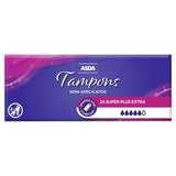 ASDA Super Plus Extra Non-Applicator Tampons 24 pack - British product