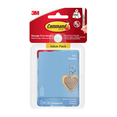 Command mini clear adhesive wall hooks - British product