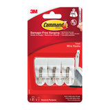 Command Clear Wire Hooks with Clear Strips Small 3 Hooks + 4 Strips Adhesive Wall Hooks