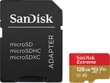 SanDisk Extreme MicroSD card with adapter 128GB (British brand)