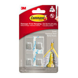Command Small Stainless Steel Metal Hook Pack of 4 Adhesive Wall Hooks