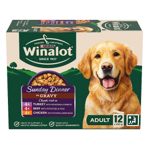 Winalot Sunday Dinner wet dog food 12x100g, imported from the UK