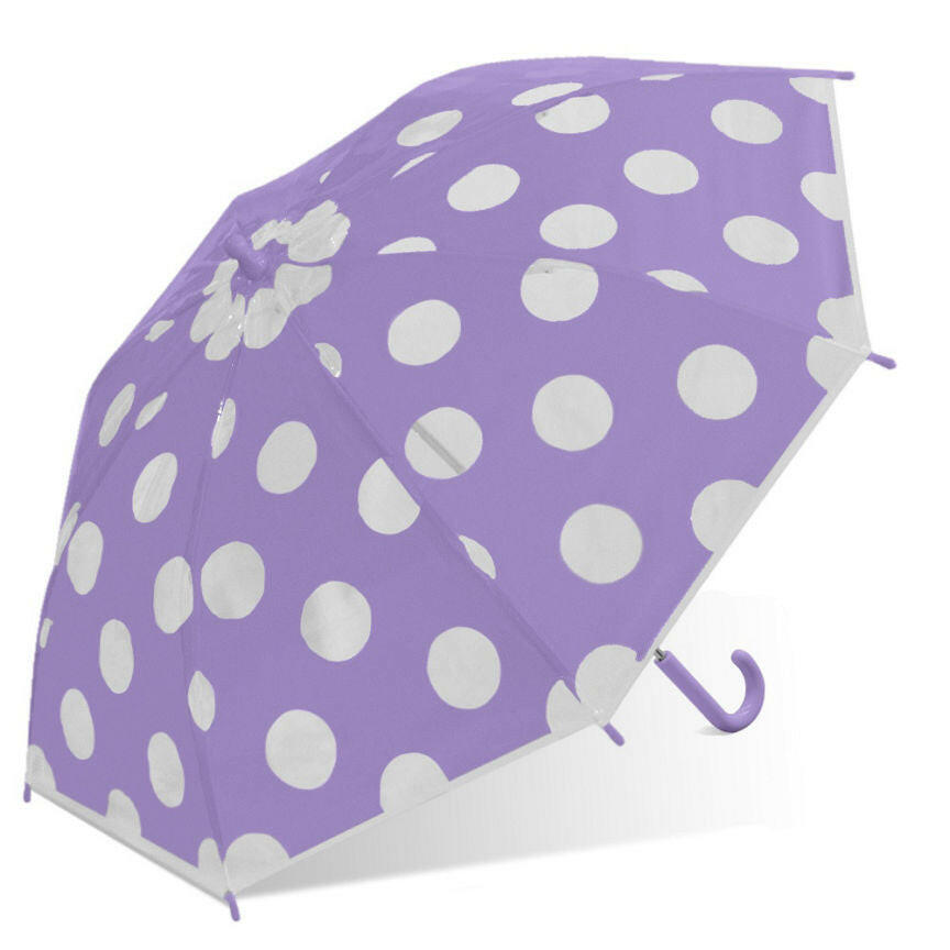 The Weather Station Purple Polka Dotted Childrens Umbrella GOODS ASDA