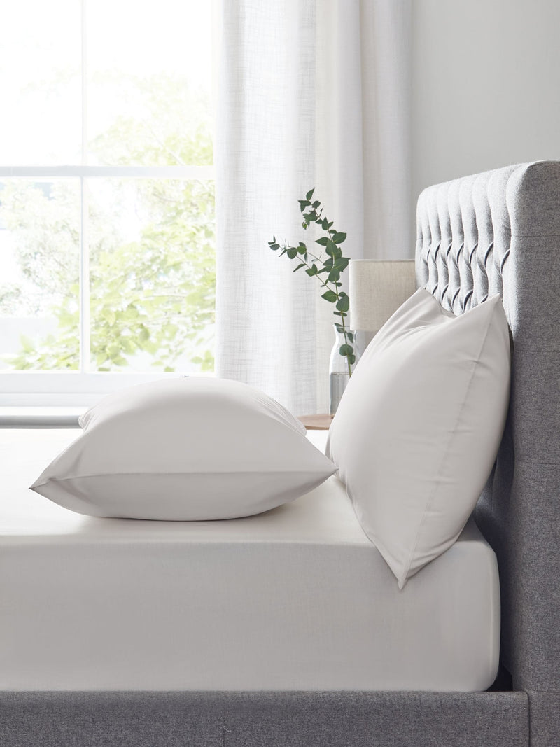 Natural easy-care polycotton fitted sheet, imported from the UK