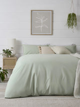 Green Pale Sage Cotton Rich Duvet Cover and Pillowcase Set