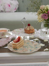 Rachel Ashwell Shabby Chic Blue Floral Fine China Cake Stand