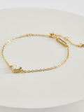 Ted Baker gold tone clear crystal heart adjustable bracelet (British brand)