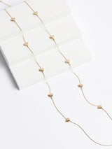 Gold Tone Heart Long Rope Necklace