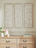 Framed canvas wall art set of 3 natural vintage trees 90x30x3 cm (British brand)