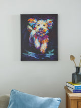 Navy Small Charlie Cockapoo Dog Canvas Wall Art