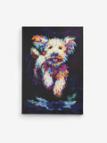 Navy Small Charlie Cockapoo dog canvas wall art, imported from the UK