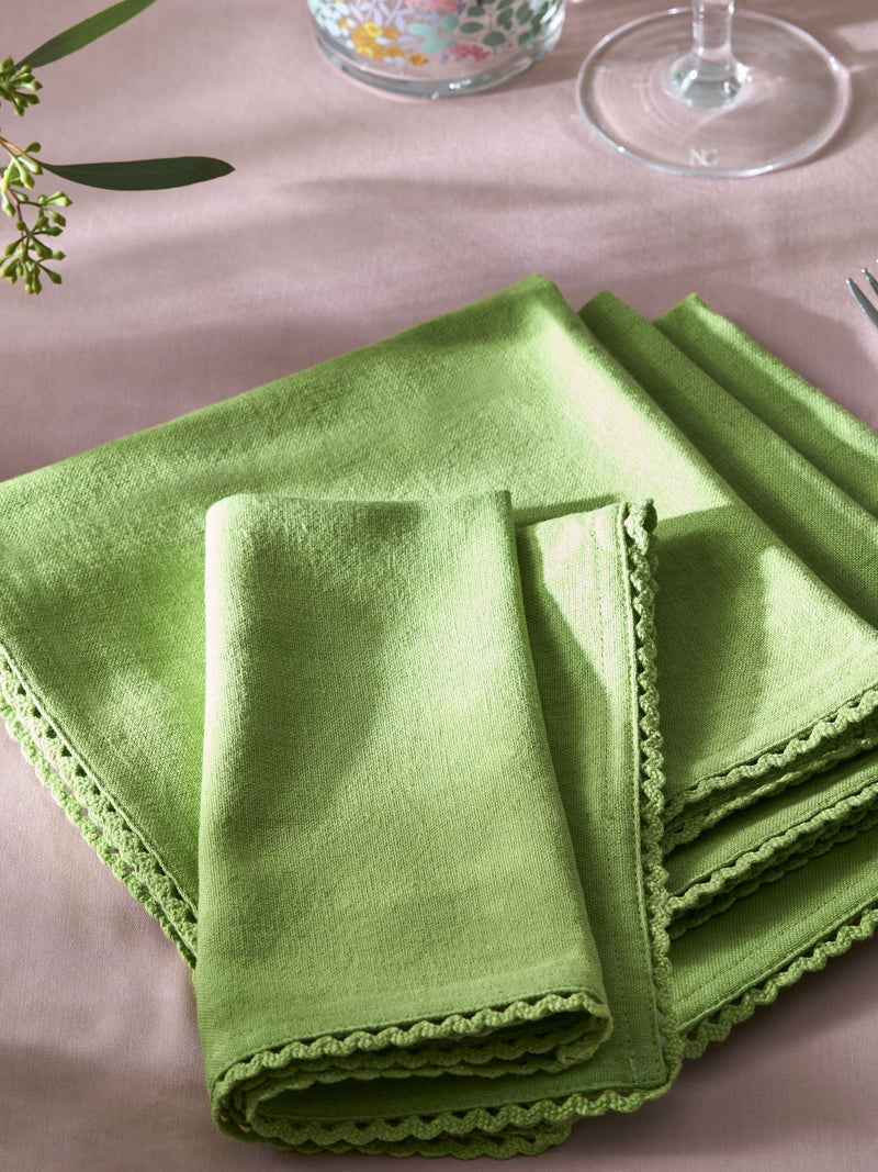 Nina Campbell green lace napkins set of 4, imported from the UK