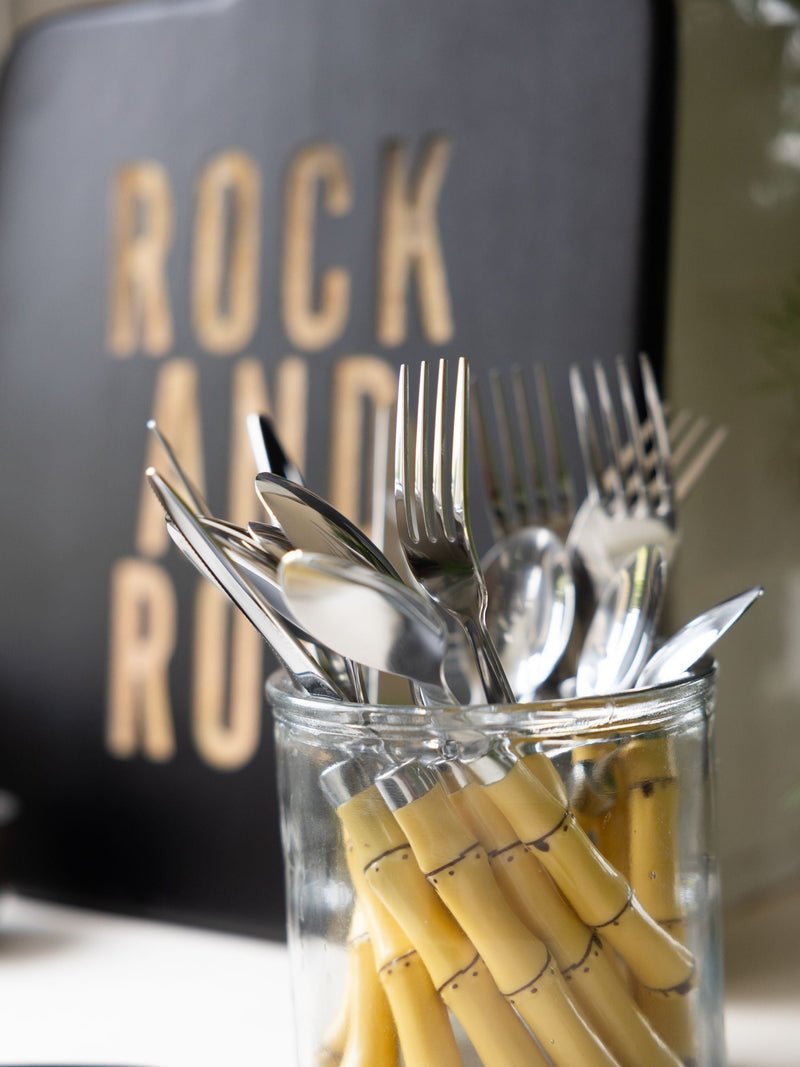 Rockett St George bamboo effect 16 piece cutlery set, imported from the UK