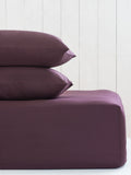 Purple blackberry cotton-rich fitted bed sheet, imported from the UK