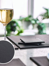 Black Reversible Faux Leather Placemats and Coasters Set of 4