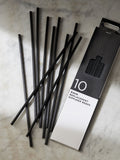 Set of 10 black luxury replacement diffuser reeds (British brand)