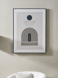 Pacific Black Art Deco framed print 80x60cm, imported from the UK
