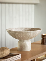 Natural Marble Effect Resin Sculptural Decorative Bowl 30cm Diameter 18cm Height