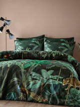 Riva Paoletti Green Siona Tropical Reversible 100% Cotton Duvet Cover and Pillowcase Set
