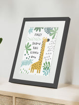 Jonnys Sister Personalised Giraffe Nursery Framed Print 12 x 10 inches