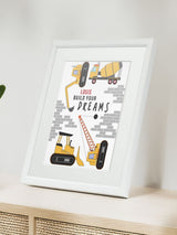 Jonnys Sister Personalised Construction Framed Print Children's Nursery Wall Art 12x10 inches