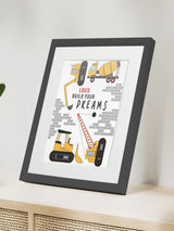Jonnys Sister Personalised Construction Childrens Nursery Framed Print 12x10 inches