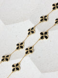 Inicio Gold Tone Jet Enamel Clover Bracelet, UK version