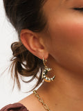 Inicio gold tone celestial moon charm hoop earrings, UK version