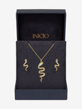 Inicio gold cubic zirconia snake jewelry set, UK version