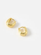 Oliver Bonas Ciara Gold Plated Textured Huggie Earrings