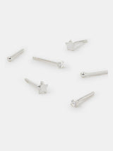 Accessorize 925 Sterling Silver 3-Pack Star Stud Earrings