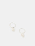 Accessorize sterling silver pearl hoop earrings - British product