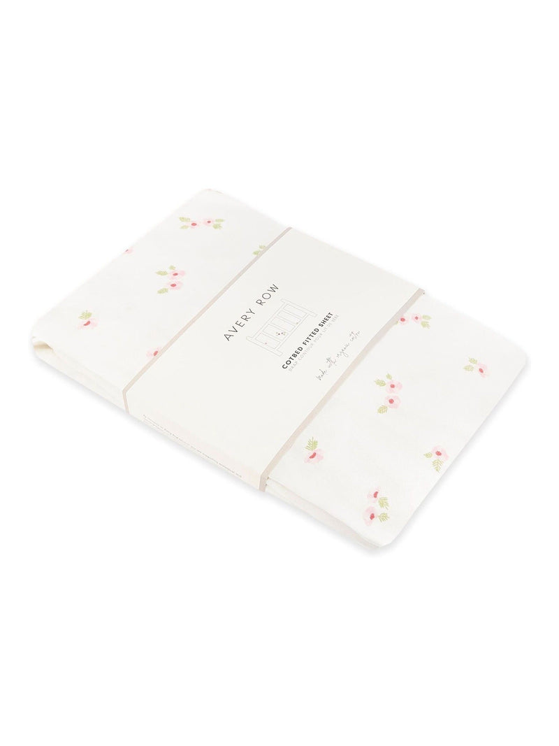 Avery Row Anemone Cotbed Fitted Sheet 140cm x 70cm - British product