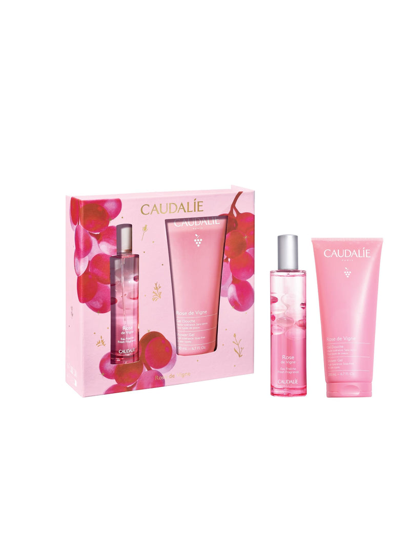 Caudalie Rose de Vigne fragrance and shower gel set - British product