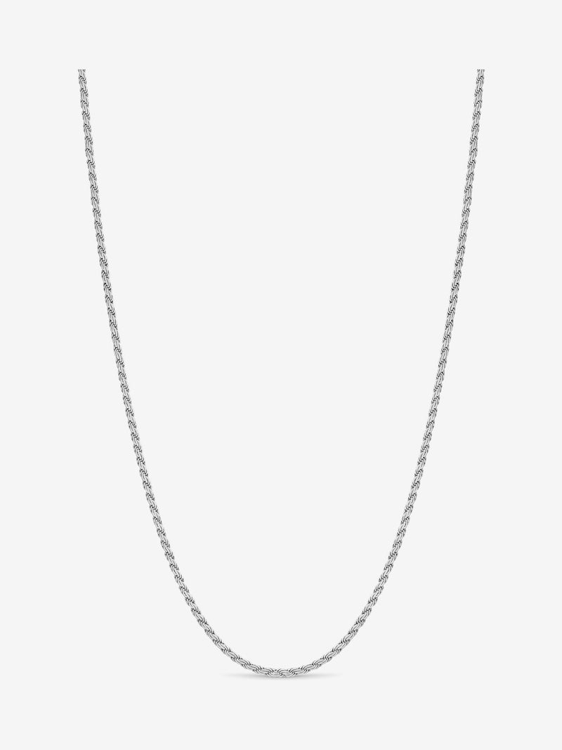Sterling Silver Textured Chain Necklace with 16-Inch Chain and 2.5-Inch Extender