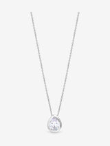 Simply Silver Cubic Zirconia Sterling Silver Pear Pendant - 8.7 x 10.5mm