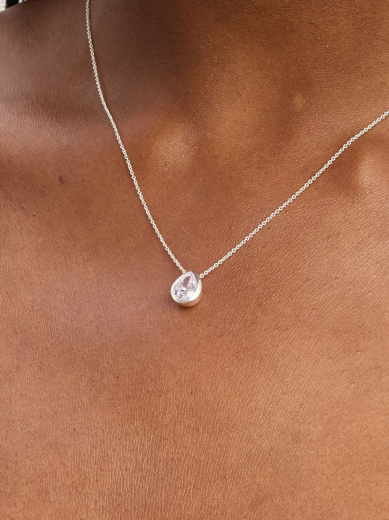 Simply Silver cubic zirconia pear pendant sterling silver (British brand)