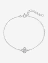 Simply Silver Cubic Zirconia Clover Lucky Charm Bracelet 12mm