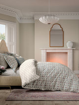 V&A Red Teal Indian Lattice 100% Cotton Duvet Cover Set