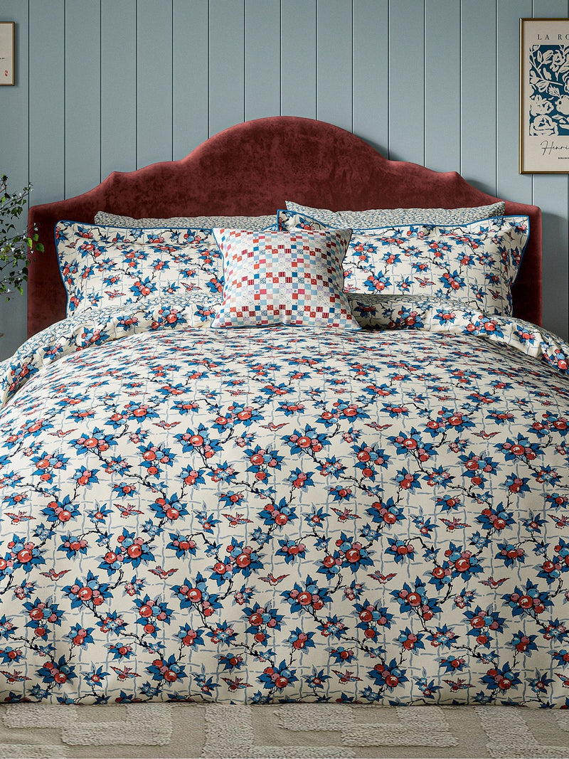 Land & Shore Blue Red Grove duvet set, UK version