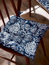 Bedeck of Belfast Midnight Navy Saja Stripe Seat Pad 40x40cm
