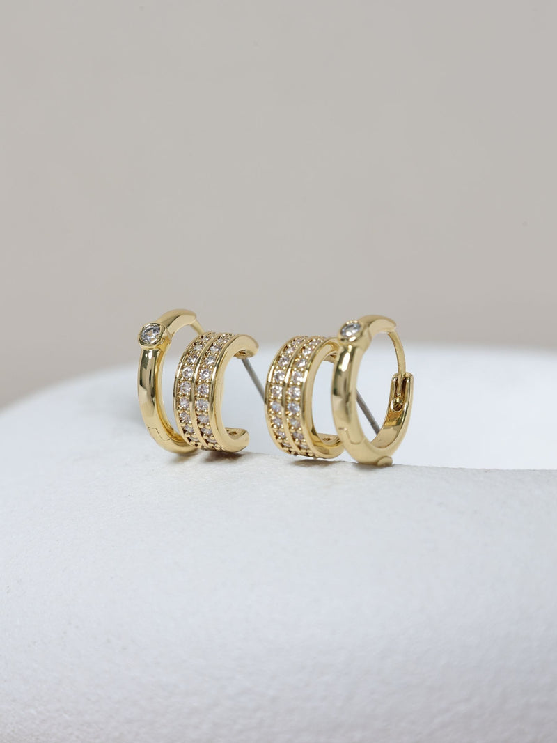 Jon Richard 14K gold pave hoops 10mm x 22mm, UK version