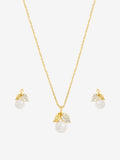 Jon Richard cubic zirconia pearl and leaf necklace set 18 inch chain, UK version