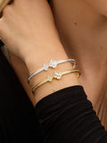 Jon Richard gold plated pave clover bangle, UK version