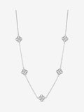 Jon Richard silver plated jet station clover necklace, UK version