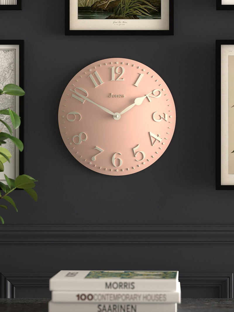 Jones Clocks Rose Pink Betty Convex wall clock 30cm, UK version