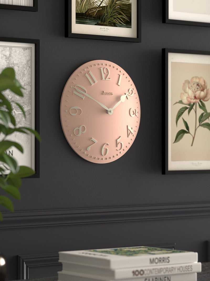 Jones Clocks Rose Pink Betty Convex wall clock 30cm, UK version
