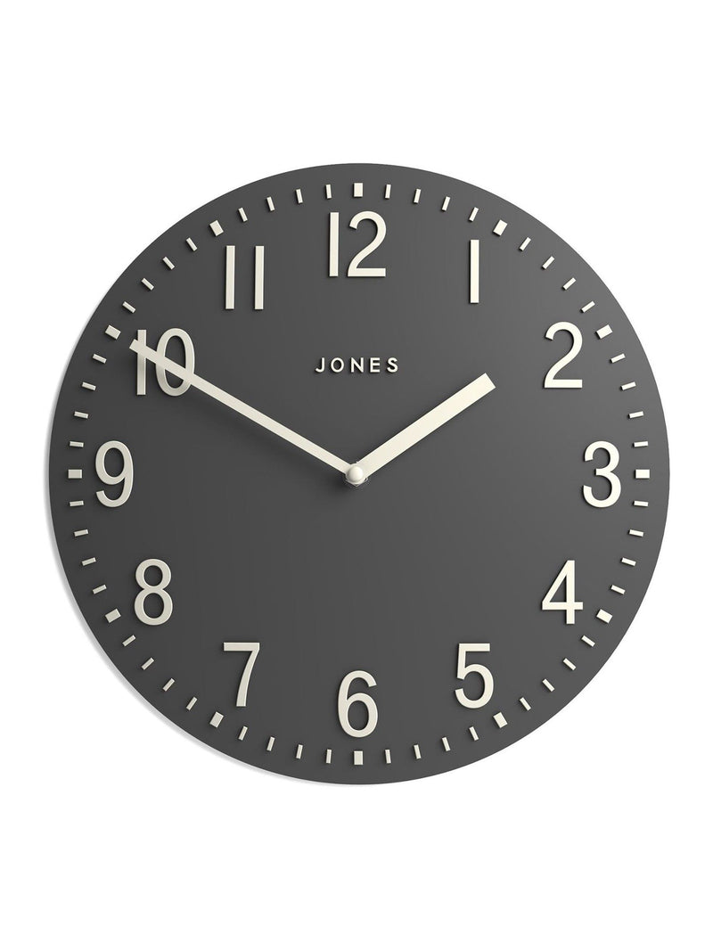 Jones Clocks Blizzard Grey Chilli Convex Wall Clock 30cm
